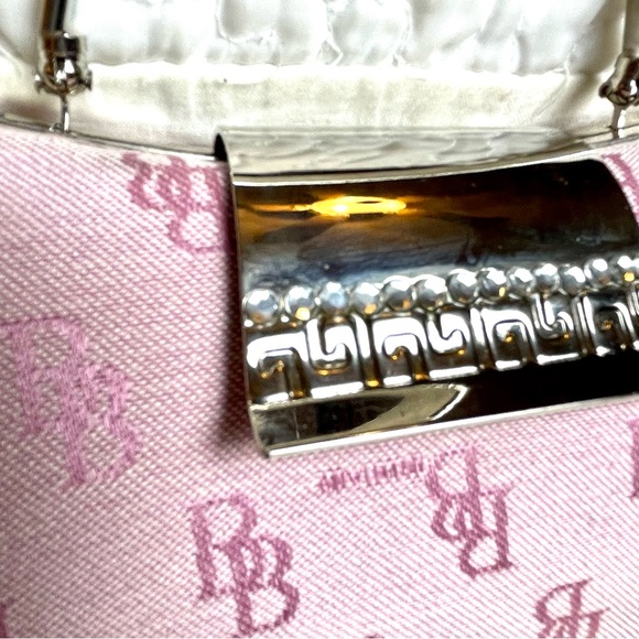 Brentano Hard-sided Mini Purse w/metal gemmed clasp Pink - OS - Picture 4 of 6